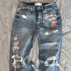 Garage Embroidered Mom Jeans